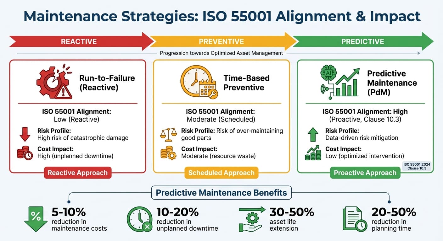 Comparaison des stratégies de maintenance : alignement et impact sur l'ISO 55001