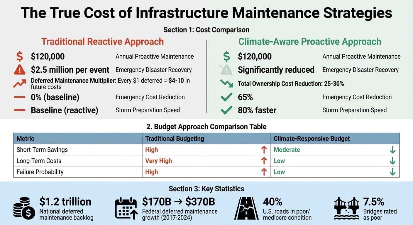 Confronto dei costi: manutenzione infrastrutturale proattiva e reattiva
