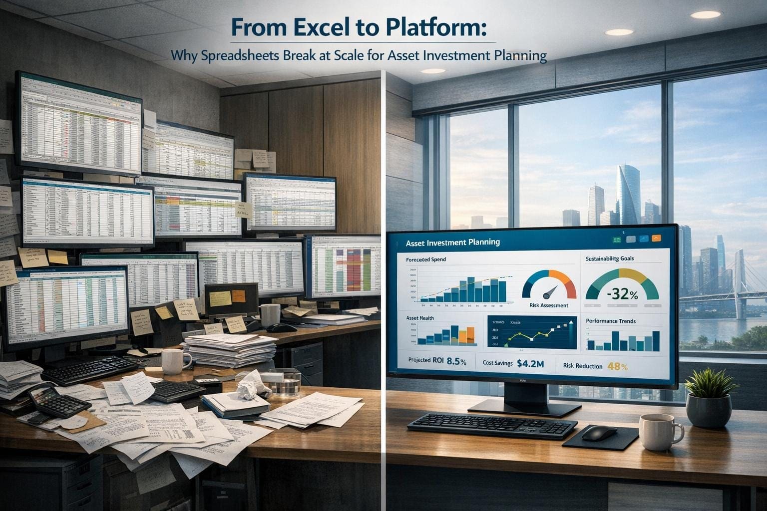 Van Excel naar platform: waarom spreadsheets vastlopen bij asset-investeringsplanning op schaal