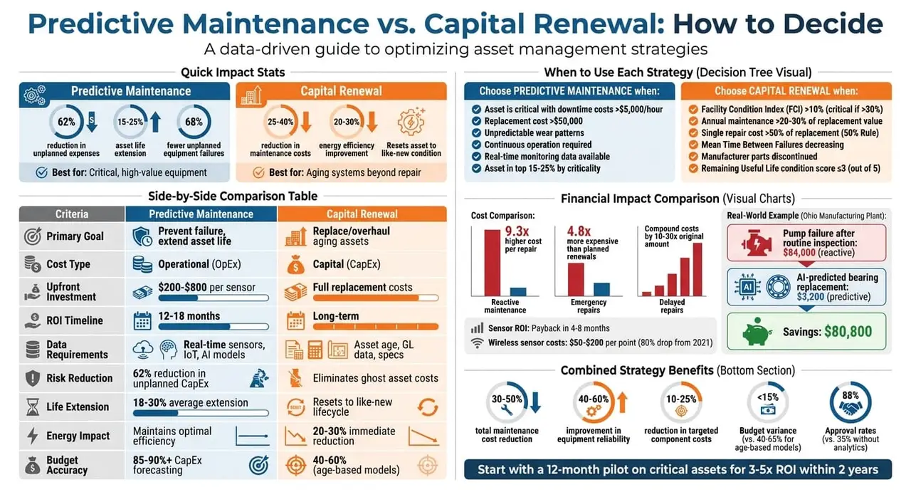 Predictive Maintenance vs Capital Renewal: Key Differences and Decision Criteria