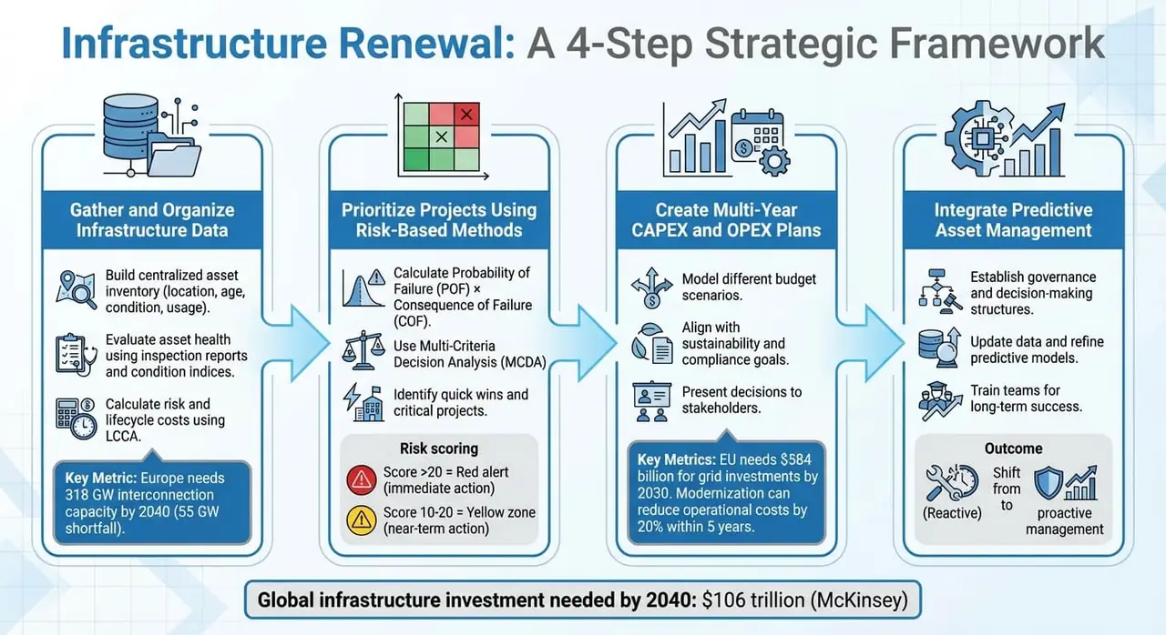 Framework in quattro passaggi per priorizzare il rinnovo delle infrastrutture con vincoli di budget