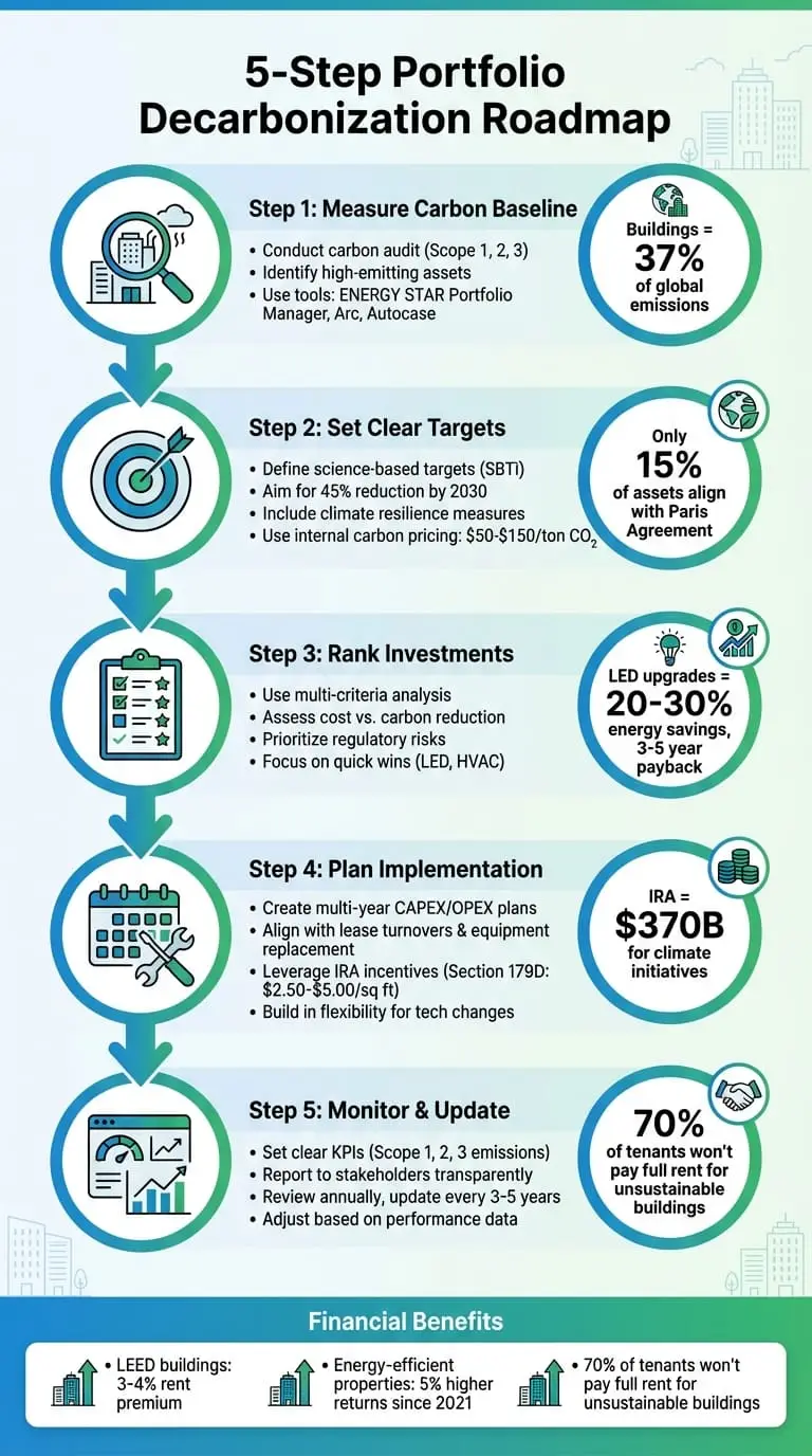 5-Step Portfolio Decarbonization Roadmap for Real Estate Investors