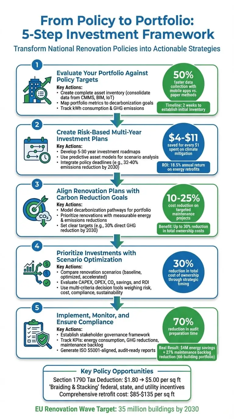 5-Step Framework to Transform National Building Renovation Policies into Investment Strategies