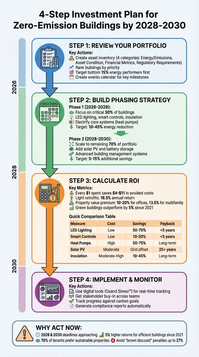 4-Step Zero-Emission Building Investment Plan for 2028-2030 Compliance