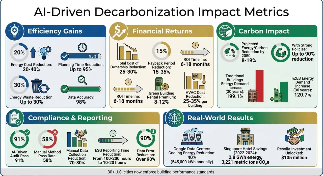 AI-Driven Decarbonization: Key Impact Metrics for Building Portfolios
