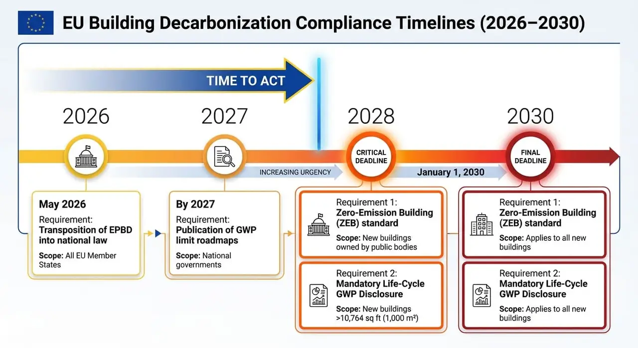 EU Building Decarbonization Compliance Deadlines 2026-2030
