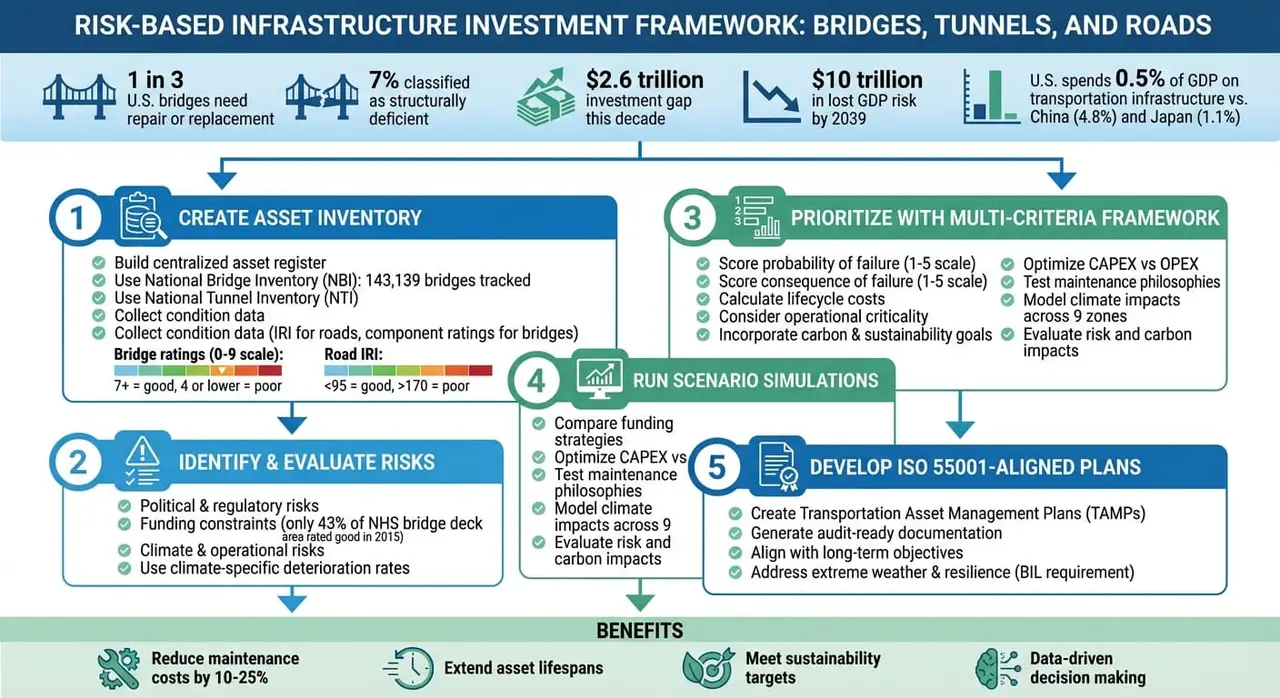 Framework in 5 passaggi per investimenti infrastrutturali basati sul rischio