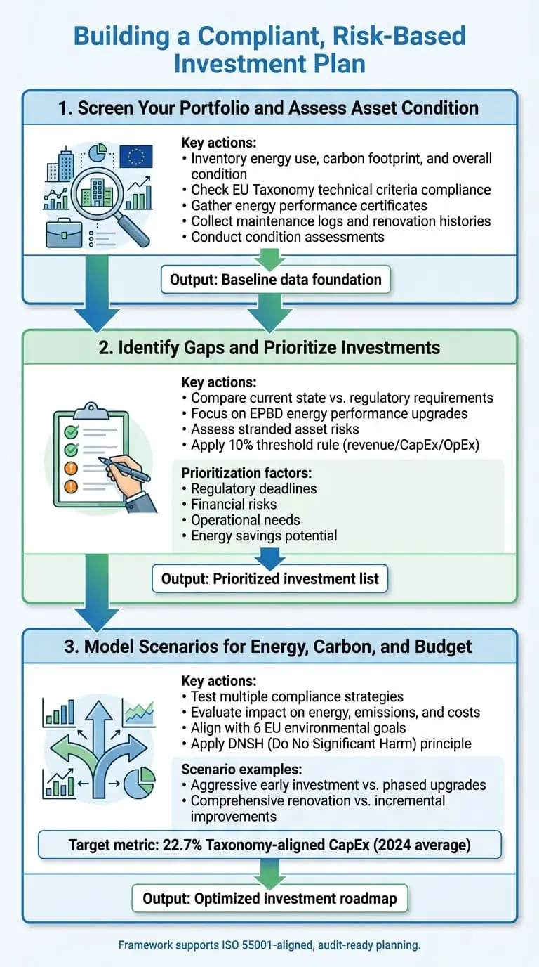Framework in 3 passaggi per la pianificazione degli investimenti conforme alla Tassonomia UE