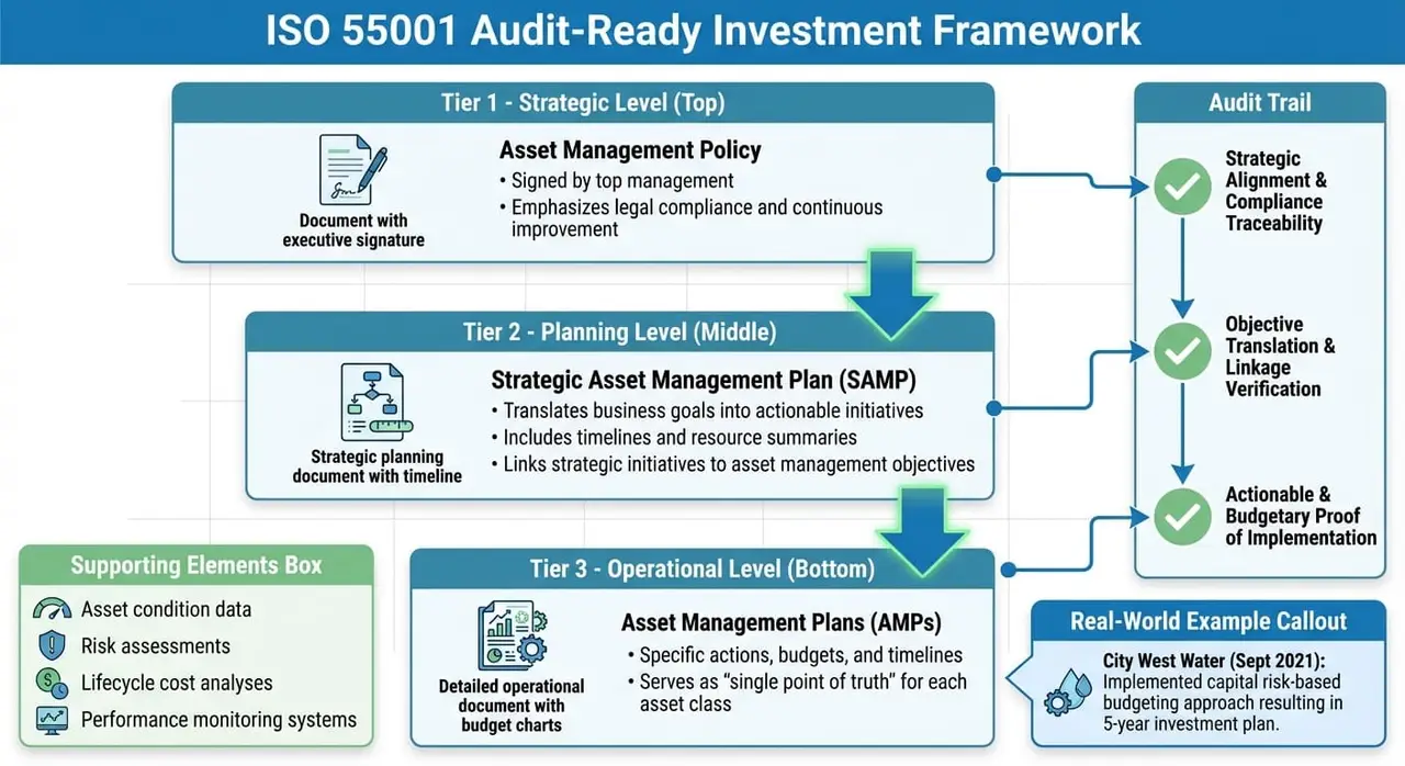 ISO 55001 Audit-Ready Investment Framework: 3-Tier Documentation Structure