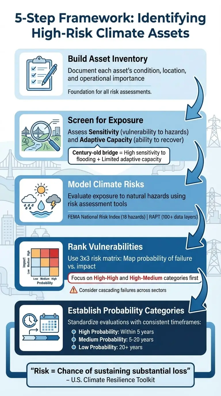 Framework in 5 passi per identificare e prioritizzare asset climatici ad alto rischio
