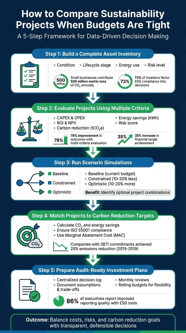 5-Step Framework for Comparing Sustainability Projects on Tight Budgets
