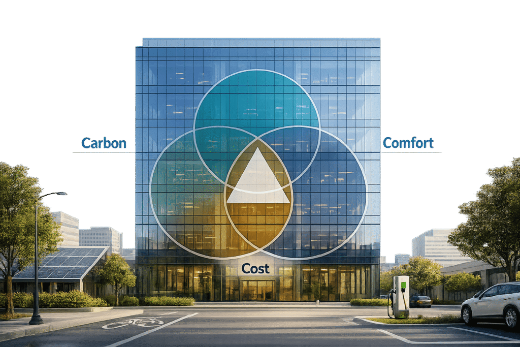 Koolstof vs. Kosten vs. Comfort: Hoe u betere beslissingen kunt nemen over investeringen in gebouwen